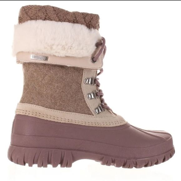 NWB Skechers Windom-Pretty Winter Natural/Purple Snow Boots - Picture 2 of 9